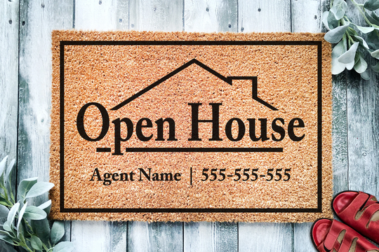 Open House Realtor Door Mat V2 | Home Doormat Business Selling Listing Front Real Estate Agent Gift