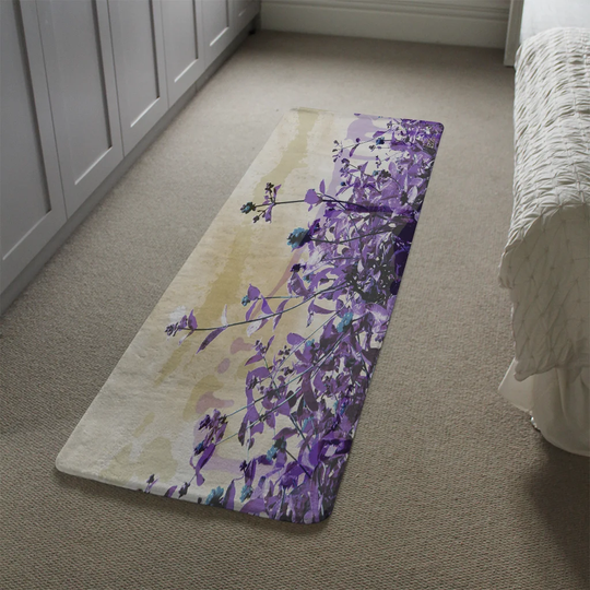 Macdougall Flowers Designer Shaggy Purple/Cream Rug