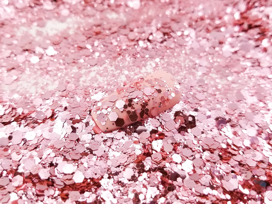 Rose Pink Hex Mixed Size Metallic Glitter, Resin Supplies Kawaii Decoden Embellishment, Slime Supplies, Nail Art