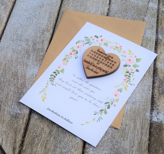 Wooden Save The Date Magnet, Wedding Stationery, Magnets, Date, Invitation, Cards