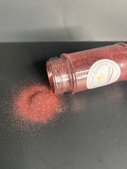Pink Champagne Ultra Fine Glitter, Metallic Polyester Glitter. Dark Pink
