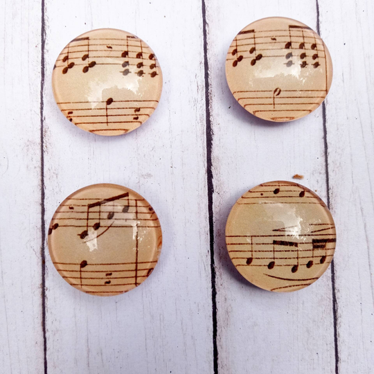 Music Note Magnet, Sheet Decor, Glass Magnet Set, Kitchen Accessories, Gift, Musician Office Supplies