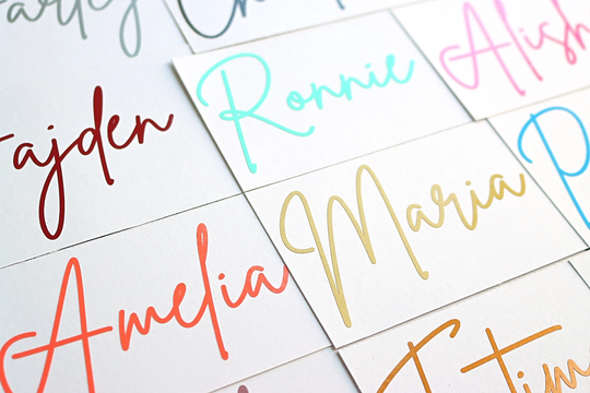 Calligraphy Vinyl Lettering, Gift Box Stickers, Personalised Name Decals, Custom Party Decor, Handwriting
