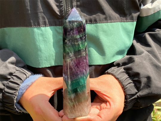 Natural Rainbow Fluorite Obelisk, Quartz Crystal Tower, Home Decoration, Mineral Specimens, Reiki Healing, Crystal Gifts, Energy Crystals 1Pc