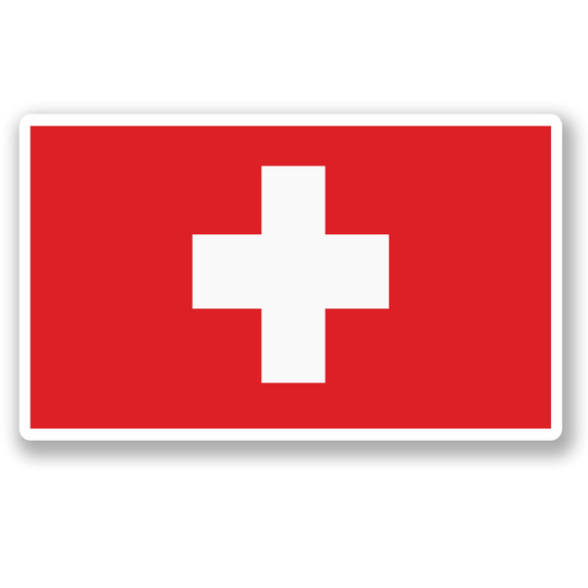 2 X 10cm Switzerland Flag Vinyl Stickers - Swiss Europe Travel Adventure World Location Country Decal Luggage Laptop Gift Sticker #5288
