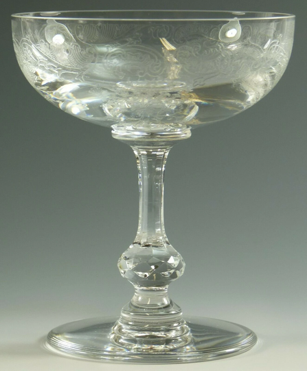 st Louis Crystal - Cleo Design Champagne Saucer Glass/Glasses 4 1/4