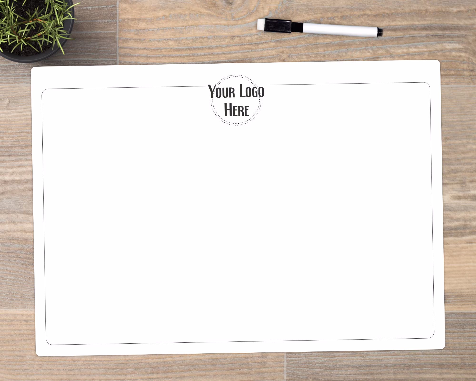 Personalised A3 Large Logo Memo Whiteboard, Business Branding Wall Planner, Dry Wipe Board