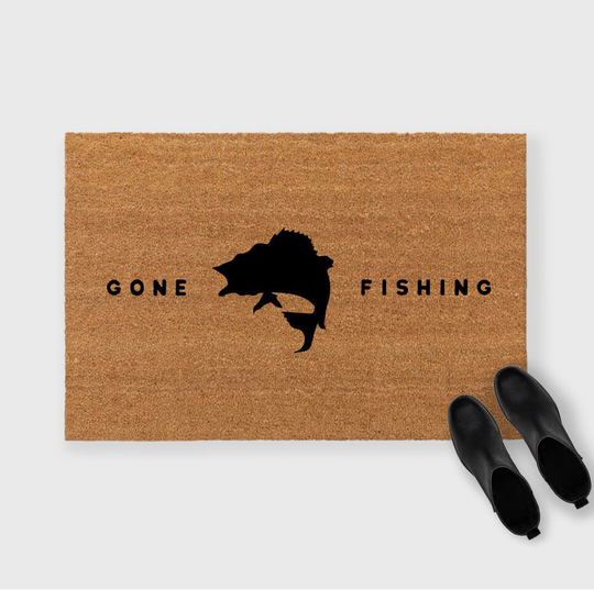Gone Fishing Doormat, Decor, Sign, Doormat, Lake House Lake Life Doormat, Lakehouse Doormat