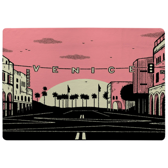 Fuller Venice Cali Sunset Designer Shaggy Black/Pink Rug