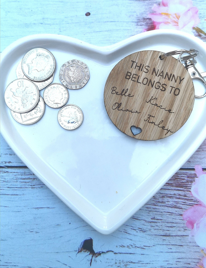 Wooden Nanny Keyring, Personalised Gift For Mum, Custom Gifts Her, Birthday Gifts, Mother's Day