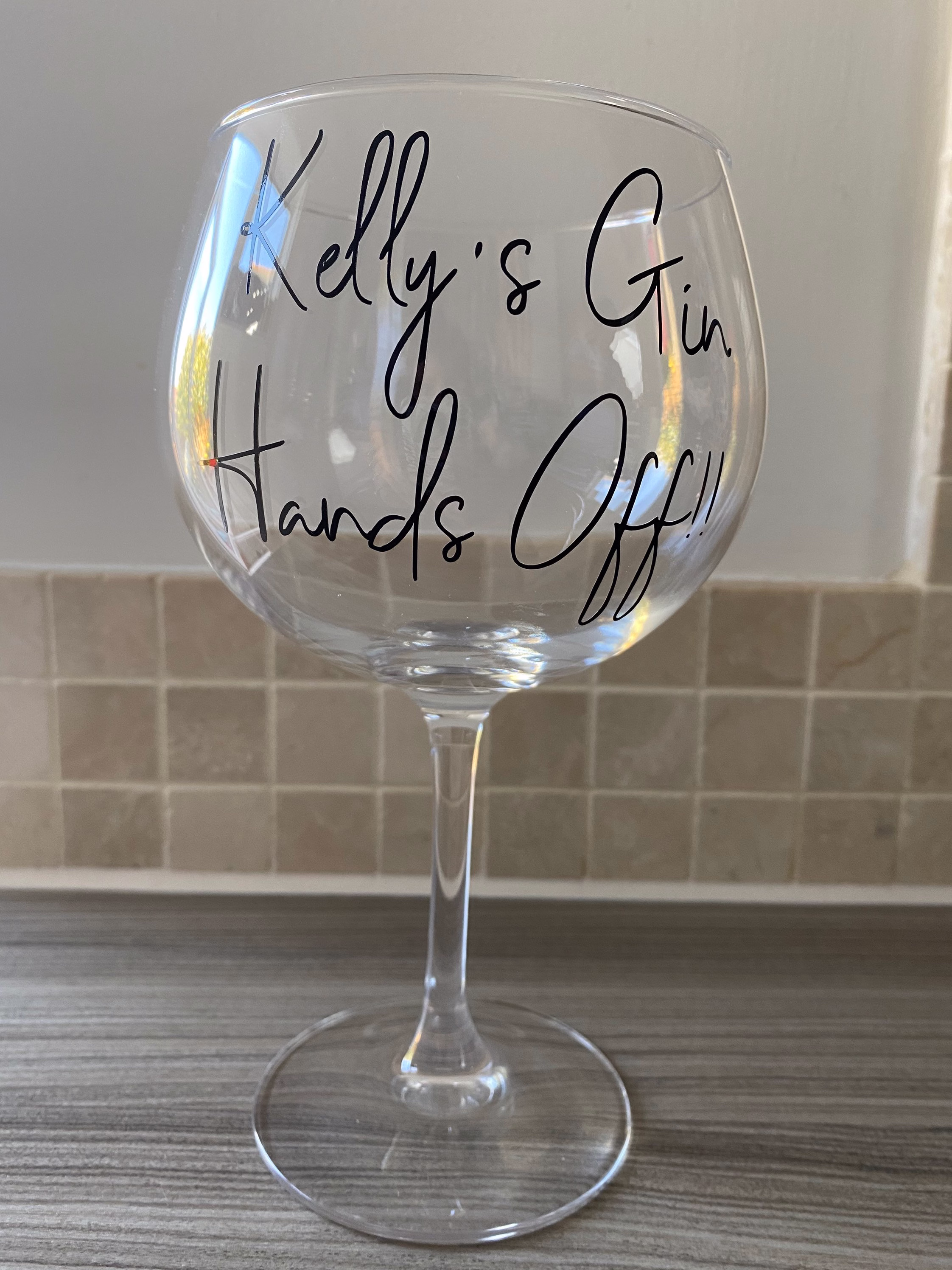Personalised Hand Off Gin Glass