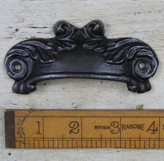 Kenrick 96mm Antique Style Cast Iron Cup Handle Rustic Industrial Drawer Knob Pack Of 1 Or 10