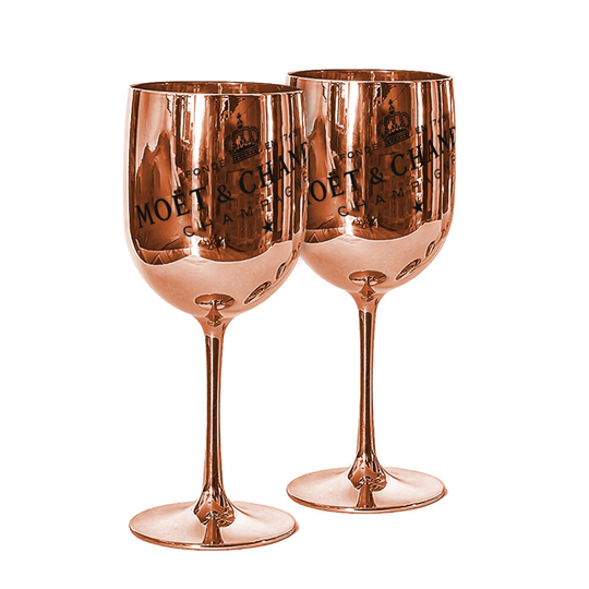 (6) Moet & Chandon Ice Imperial Acrylic Champagne Glasses - Rose Gold