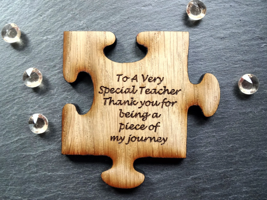 Teacher Gift, End Of Term Thank You For Being A Piece My Journey, Wooden Jigsaw Piece, Present, Fridge Magnet
