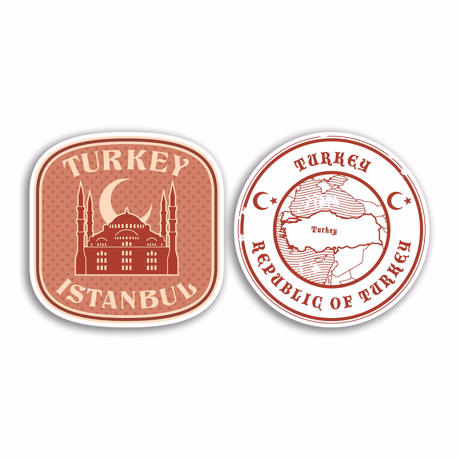 2 X 10cm Turkey Vinyl Stickers - Turkish Istanbul Map Flag Holiday Travel Adventure Luggage Gift Kids Boys Girls Sticker #78526