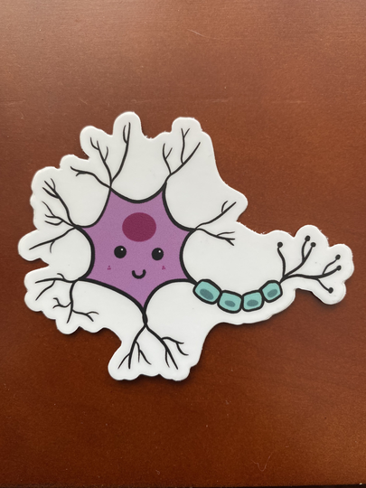 Cute Neuron Vinyl Sticker, Science Teacher Gift, Lover Stickers, Water Bottle Laptop Decals