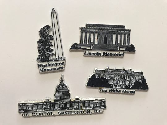 Vintage American State Monuments Fridge Magnets Collectible Kitchen Home Decor Rubber Usa America Capitol White House Lincoln Memorial