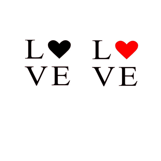 Love | Heart Small Vinyl Transfer X 2 - Glasses/Mugs/Cups/Gift/Love/Valentines Day
