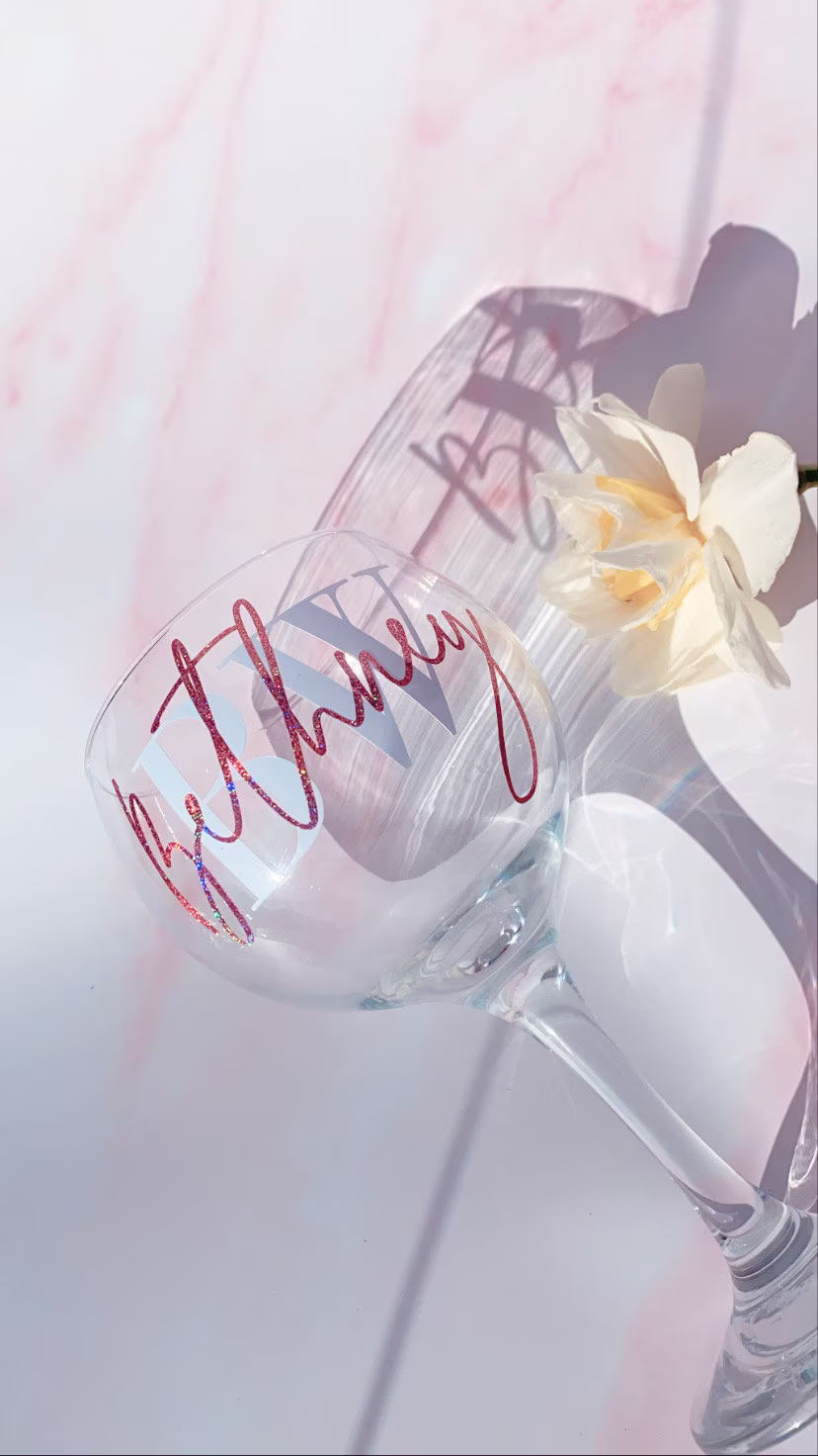 Personalised Gin Glass | Gin Glass Personalised Initial Glass| Custom