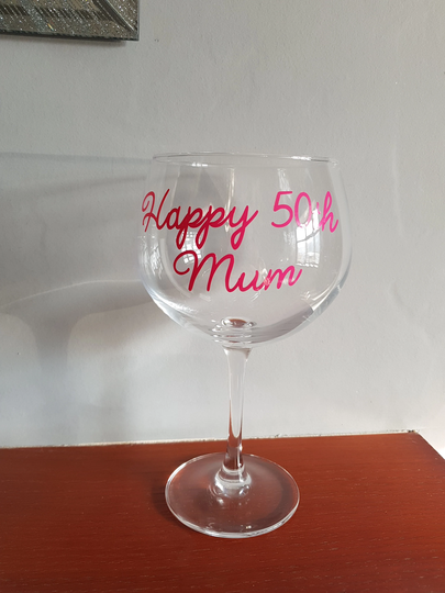 Personalised Gin Glass, Birthday Balloon Gift, 50Th Special Lover Gift