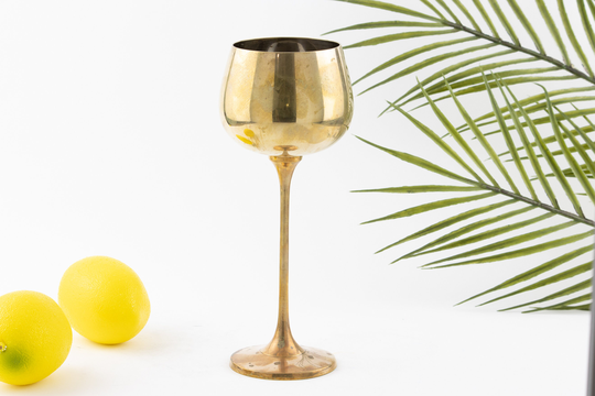 Vintage Brass Wine Glass | Metal Goblet Perfect As Succulent Holder Or Votive Candle