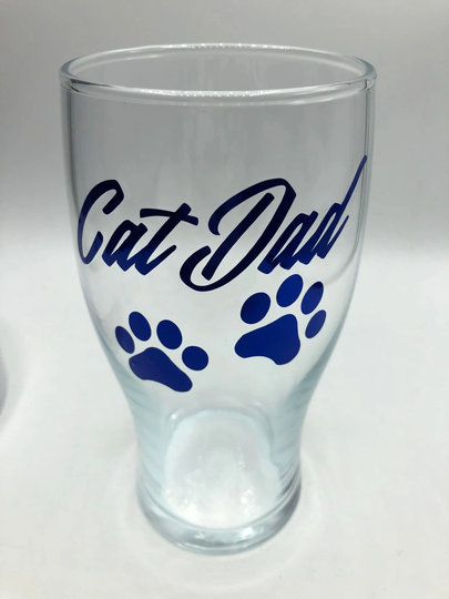 Cat Dad Pint Glass/Father's Day Gift Christmas -Choice Of Glass For