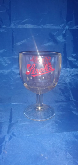 Vintage Strohs Thumbprint Goblet Beer Glass