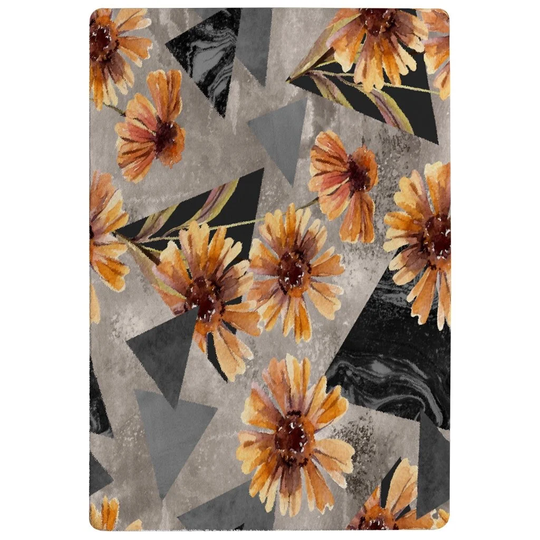 Pasillas Designer Shaggy Orange/Grey/Black Rug