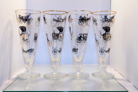 Libby Black & Gold Carriage Glasses