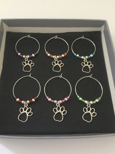 Paw Print Wine Glass Charms/Animal /Wine Table Decoration Dinner Party Accessories Lover Gift