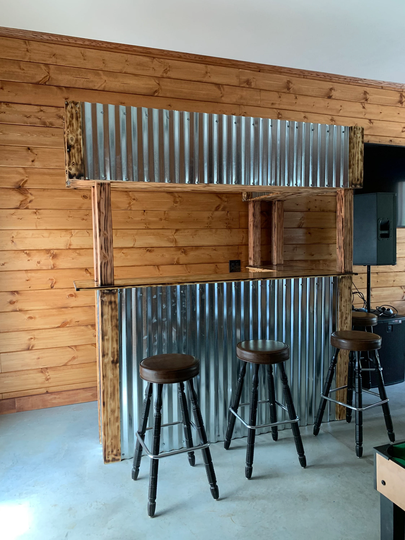Wood & Tin Home Bar