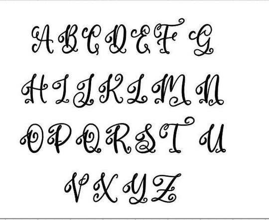 Initial Decal Vinyl Sticker in Alice Font. Water Bottle, Mug, Tumbler, Glass, Window, Laptop, Party Labels, Tags