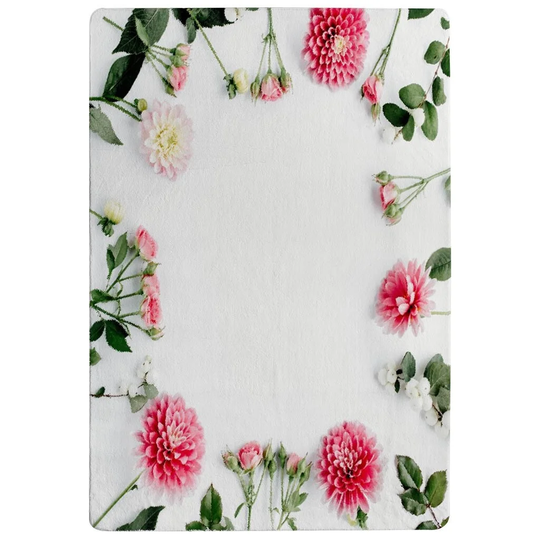 Peluso Scatte Flowers Designer Shaggy Pink/Green Rug