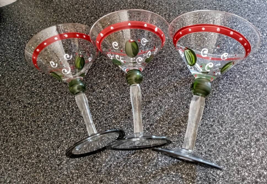 Hand Painted Martini Glasses