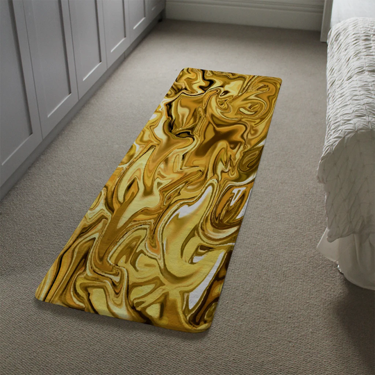 Lamm Golden Liquid Designer Shaggy Gold/Yellow Rug