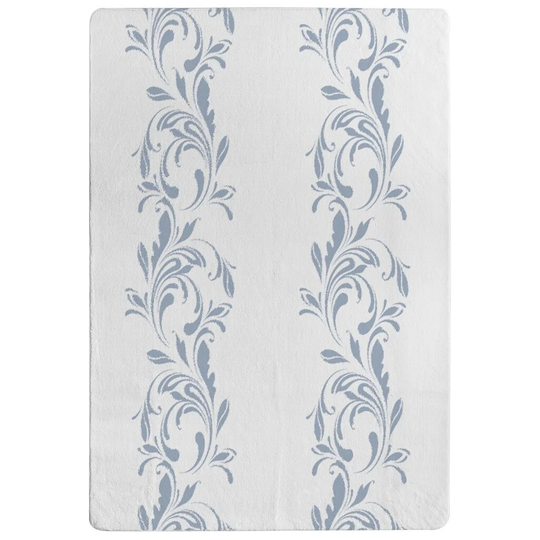 Orndorff Decorative Swirls and Flowers Designer Shaggy Grey/Off-White Rug