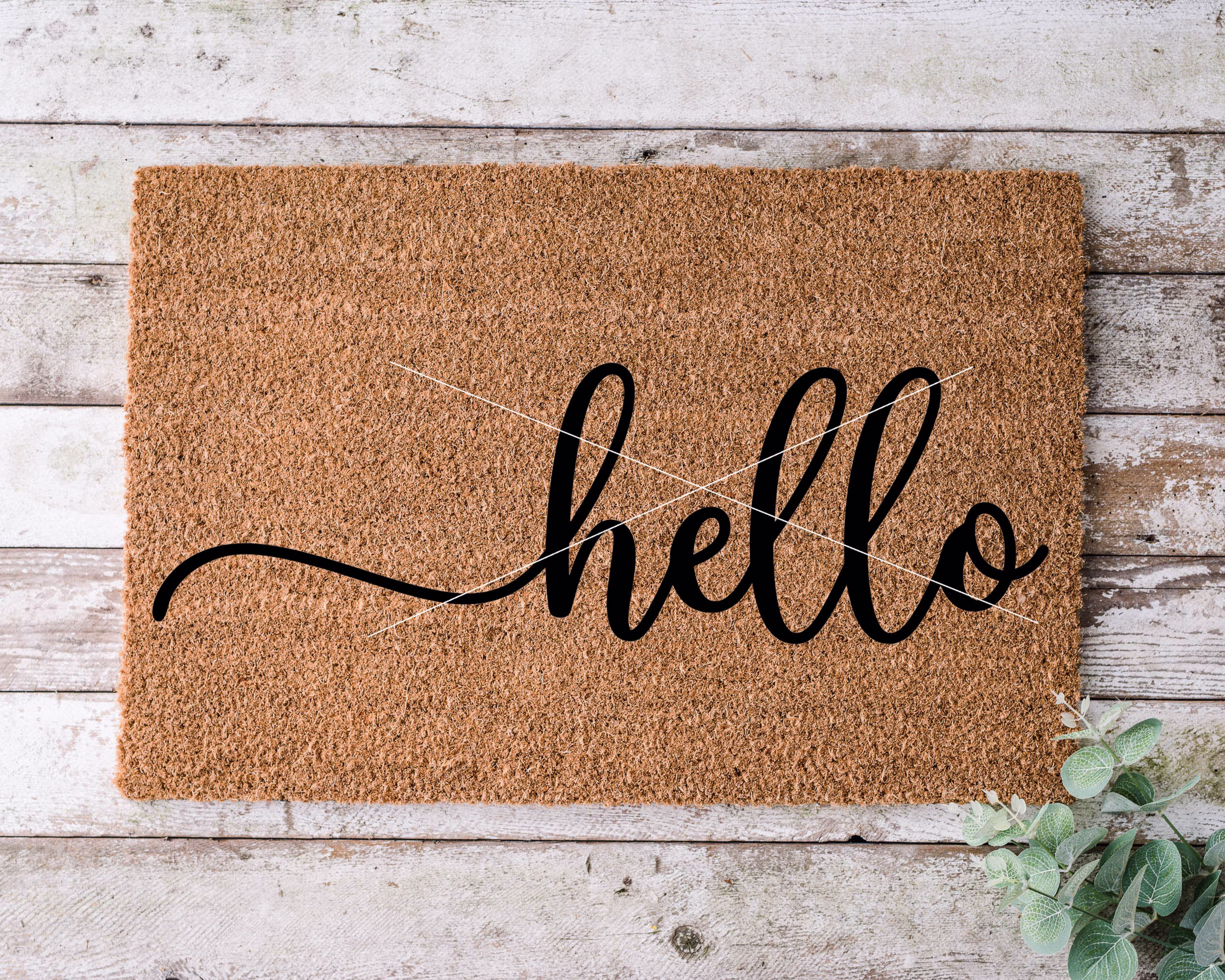 Hello, Door Mat, Funny Doormat, Wedding Gift, Housewarming Gift, Home Welcome Closing Gift - 1075