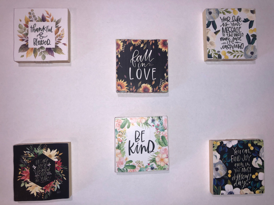 Set Of 6 Inspirational Quote Magnets