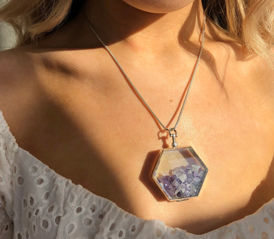 February Birthstone Necklace Glass Gems Personalized Locket Jewelry Amethyst Jewellery Birthstones Personalised