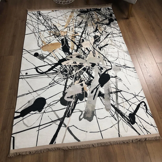 Dallion Flatweave Cotton White/Back/Grey Rug