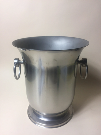 A Superb Vintage Champagne/Ice Bucket in Heavy Stainless Steel, Made France