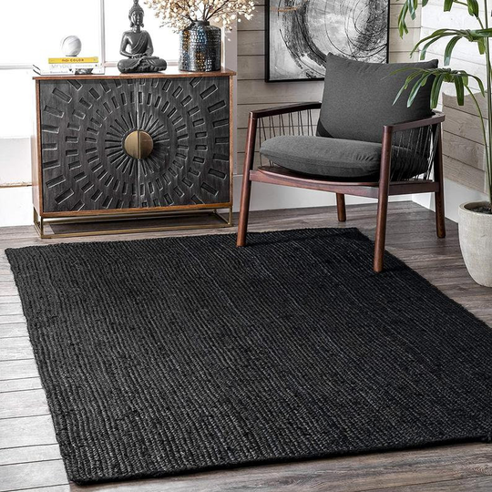 Natural Handwoven Boho Jute Area Rug Large Eco Friendly Turkish Solid Custom Size Yoga Beautiful Rag