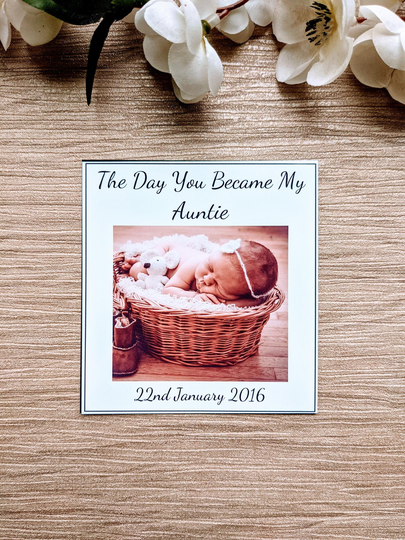 The Day You Became My Auntie, Auntie Magnet, Custom Announcement, Gift From Nephew, Personalised From Baby