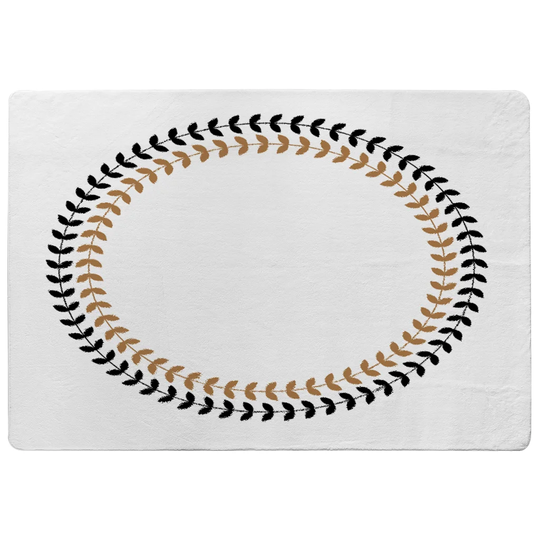 Neubauer Shaggy White/Golden/Black Area Rug