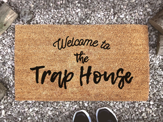 Welcome To The Trap House - Personalized Mat Custom Coir Doormat Home Decor Funny Quote