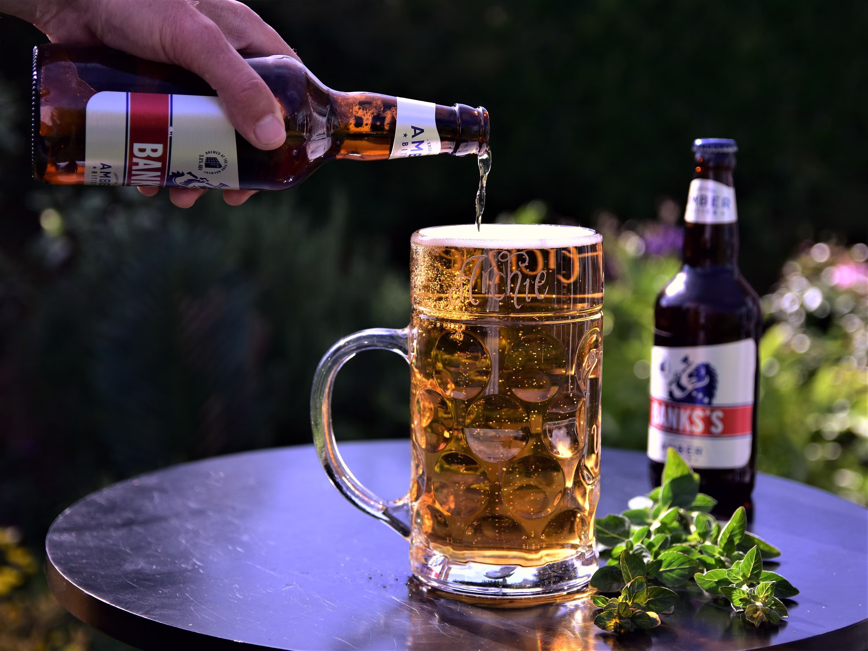 Personalised Giant Beer Stein For Dad, 2 Pint Glass Pitcher, Tankard, Gift Drinker, Ale Mug
