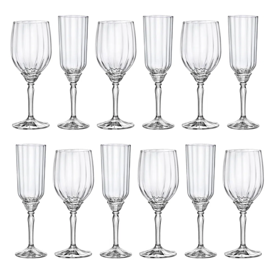 12Pc Bormioli Rocco Florian Stemware Set - Clear