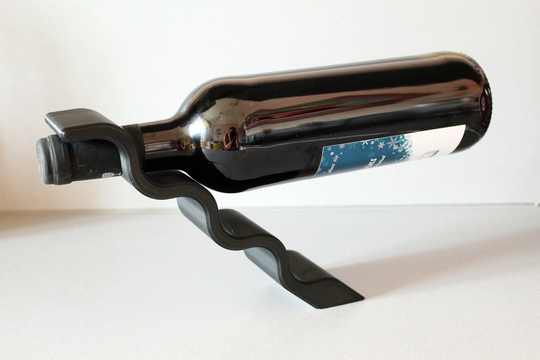 Wine Bottle Holder, Freestanding Stand, Floating Bottle, Balancing Special Occasion Gift Idea, Decor