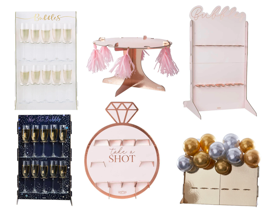 Prosecco Drinks Stand, Champagne Bar, Bubbly Holder, Alternative Cake Wall, Rose Gold