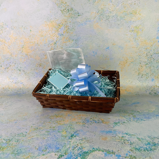 Blue Gift Hamper Kit - Bamboo Basket